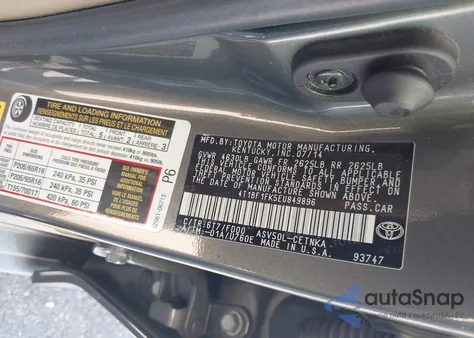 2014 Toyota Camry Le from USA, damaged, VIN 4T1BF1FK5EU849896